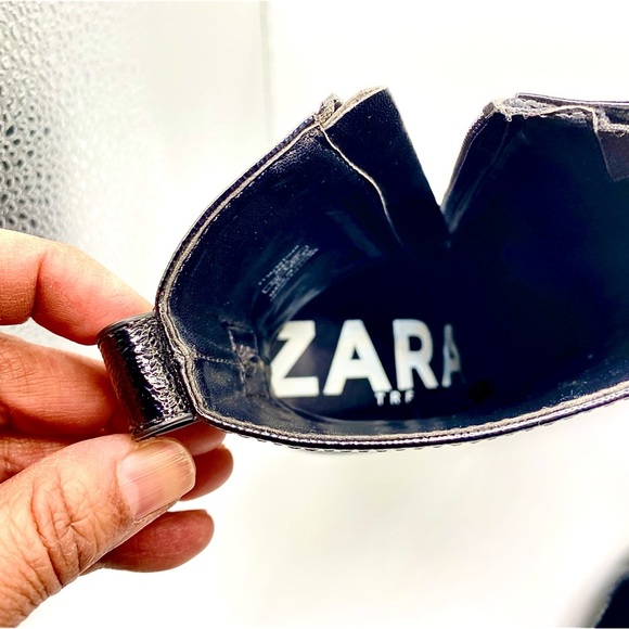 Black Shiny Ankle Boots with High Heels- Size EU39 /US8 - Picture 7 of 14